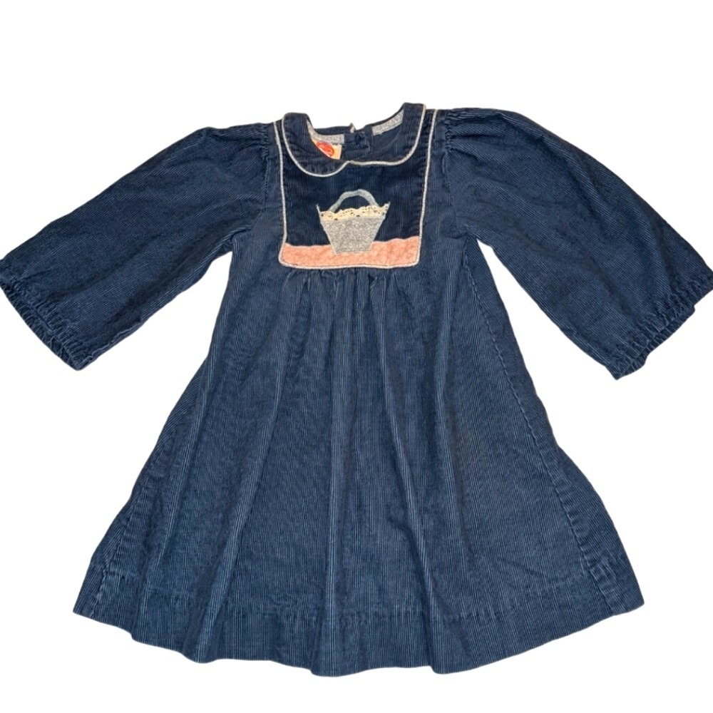 Sweet Potatoes Berkeley‎ California vintage blue corduroy dress size 4T